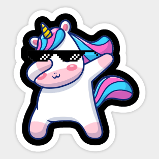 thug life rainbow unicorn Sticker